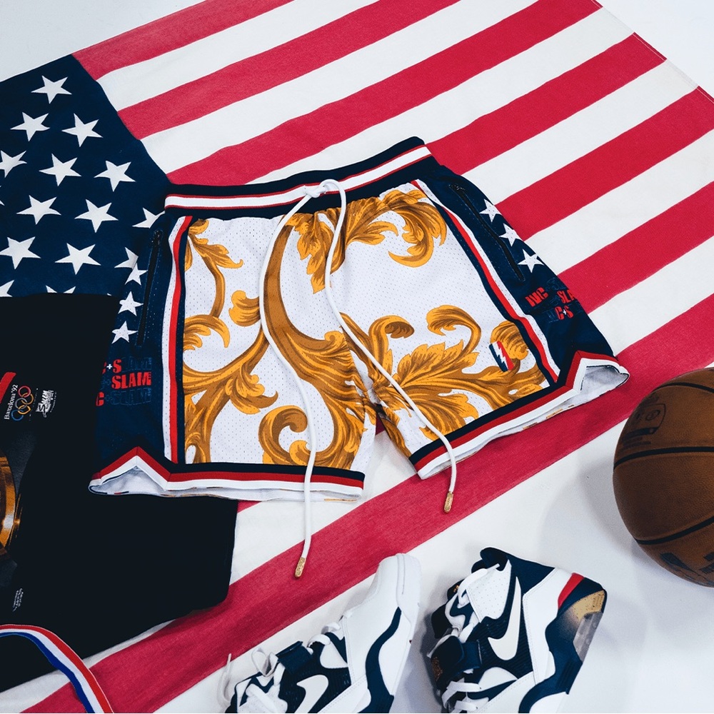SLAM Collect And Select x NBA x USA Olympics Who Cares on ’92 Gold Shorts Men L
